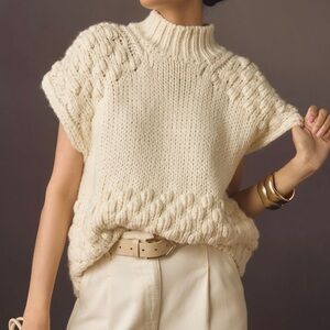 Anthropologie/English Factory
Sleeveless Mock-Neck Bubble-Knit
Sweater Size M